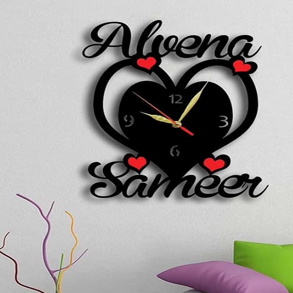 Customized name wooden clock