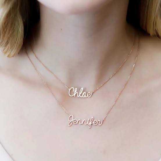 Customized Name Necklace Double Chain