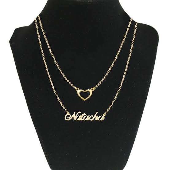 Customized Name Necklace Double Chain
