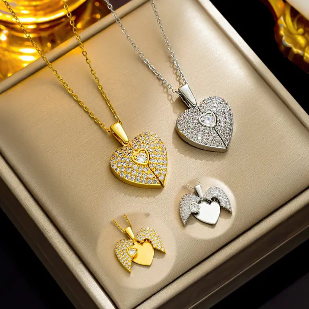 Heart-Shaped Open Necklace Customized Name