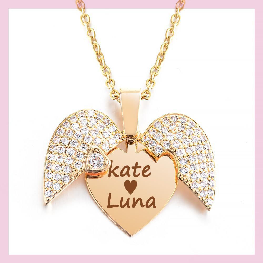 Heart-Shaped Open Necklace Customized Name